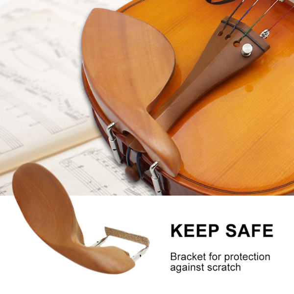 Trähakstöd för violin i öronform med skruvar, tillbehör för 3/4 och 4/4 violiner