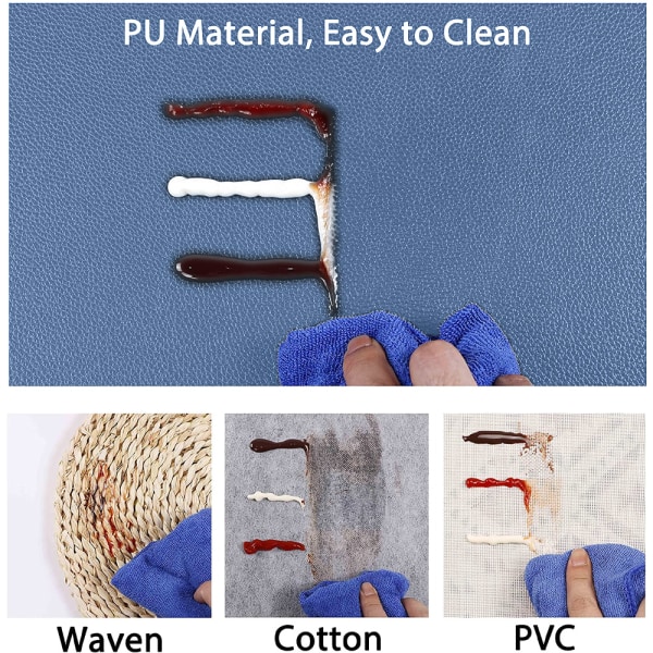 Faux läder placemats, PU bordsunderlägg, set om 4, vattentäta,