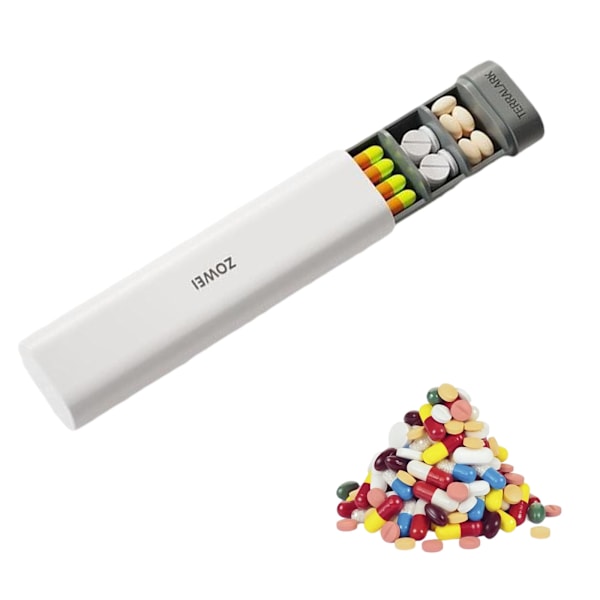 1-pack uppdaterad medicinlåda 7 dagar, tablettask 7 dagar, pillerask för resor, snygg pillerask 7 dagar för att skydda integriteten, ABS-struktur
