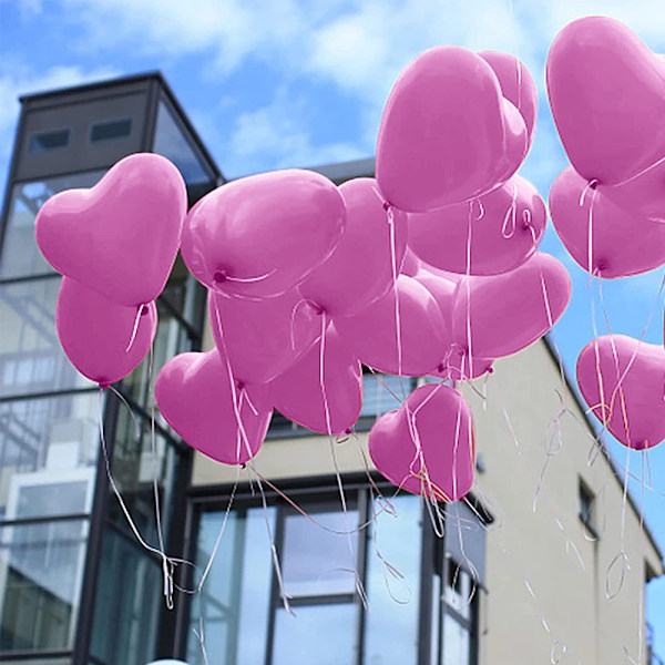 Hjerteformede ballonger, Valentinsdag forlovelse bryllupsfest dekorasjoner, 100 stk