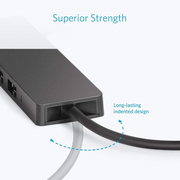 4-ports USB 3.0 Hub, Ultra-Slim Data USB Hub-lading støttes ikke, for MacBook, Mac Pro, Surface Pro, XPS, PC, Flash Drive, Mobile HDD