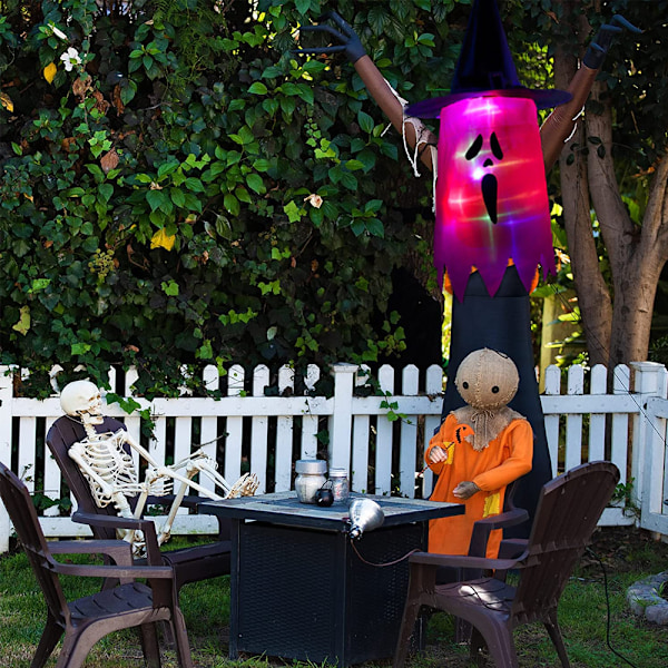 Heks Hat Halloween Kostume Ond Heks Tilbehør，lysende