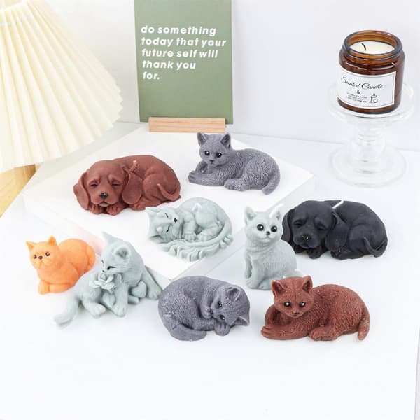 3D kæledyrsdyr silikoneform til aromaterapi, cupcakes, chokolade og hobbyartikler 4