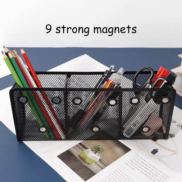 Magneettinen lyijykynäteline, mesh organizer erittäin vahvalla magneetilla jääkaappiin, valkotaulu, kaappitarvikkeet, toimistotarvikkeet