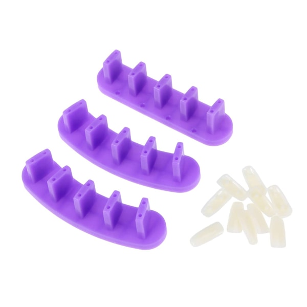Negletip Display Stativ Holder Øvelse Sæt Kunst Træning Manicure Værktøj & Negletips (Lilla)