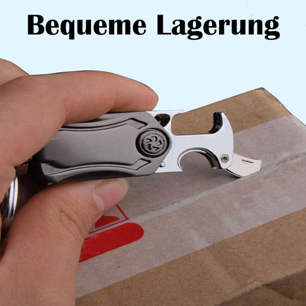Nøglering, flaskeåbner nøglering, roterende nøglering, karabinhage nøglering, unisex gave til bil, mænd og udendørs