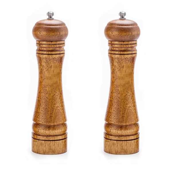 Pepper Grinder Salt and Pepper Grinder Set，Oak Wood Pepper