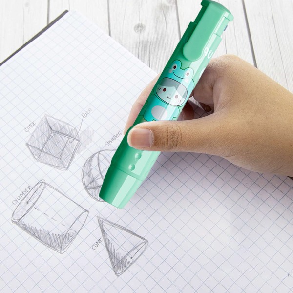 Creative Cartoon Erasers Sisäänvedettävät kynän muotoiset pyyhekumit