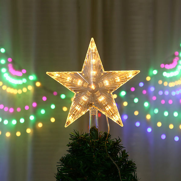 Julgransstjärna med 10 LED med strömbrytare - 18 x 22 cm -