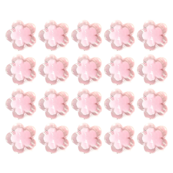 50 stk akrylperler mellomstore perler blomster 4 farger DIY perler