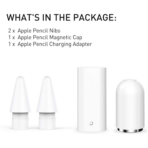 Magnetisk pennfodral Laddningsadapter och spetsar Ersättningstillbehör Set för Apple Pencil 1:a generationen