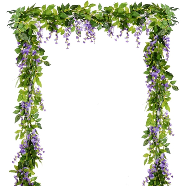 4 stycken 6,6 fot/styck konstgjord filigran wisteria krans