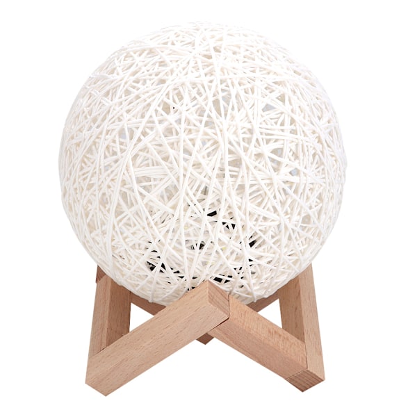 USB-laddningsbar Sepak Takraw LED-lampa i bollform, nattlampa för hem, rum, sovrum, vit