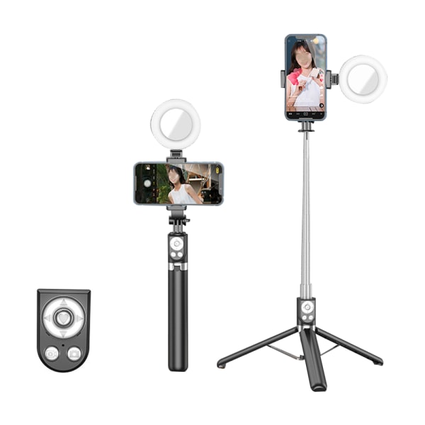Udtrækkelig Selfie Stick med Tik Tok genopladelig trådløs