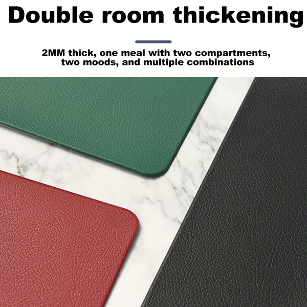 4 läder placemats, halkfria isoleringsmattor, hushållsbordsmattor, vattentäta hotellmattor för västerländsk mat, underlägg.