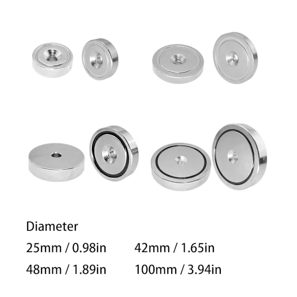 5 st Senkskruvshålsmagnet 75 kg Dragningskraft Korrosionsbeständig Neodym Skiva Hålsmagnet