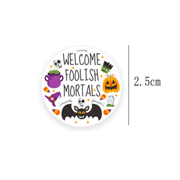 500 st Halloween klistermärken för barn, roliga runda sigill klistermärken