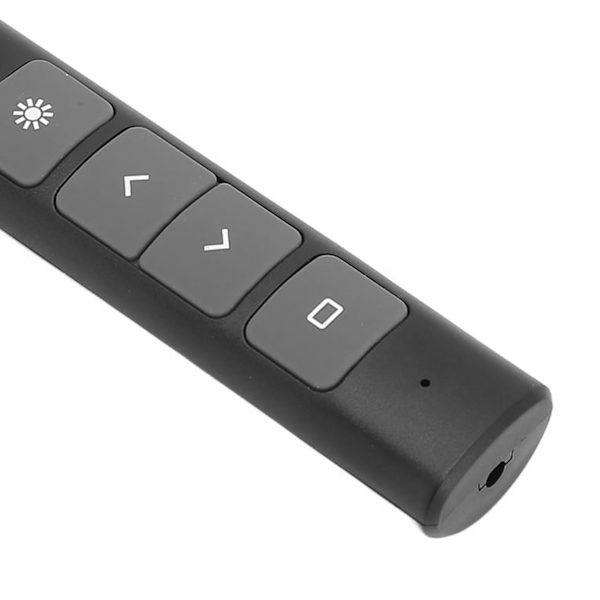 Presentasjonsklikker 2.4G RF-brikke ABS Silikonknapper Bærbar Plug and Play Trådløs Presentasjonsfjernkontroll for Kontor
