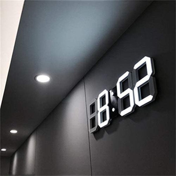 Horloge murale 3D à LED, réveil numérique moderne pour la