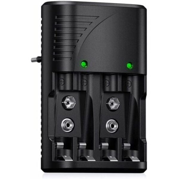 Universal AA/AAA/9V Batterioplader, Hurtigoplader 6802 til AA/AAA NI-MH eller 9V Genopladelige Batterier med LED-indikator, 100-240V Verdensspænding