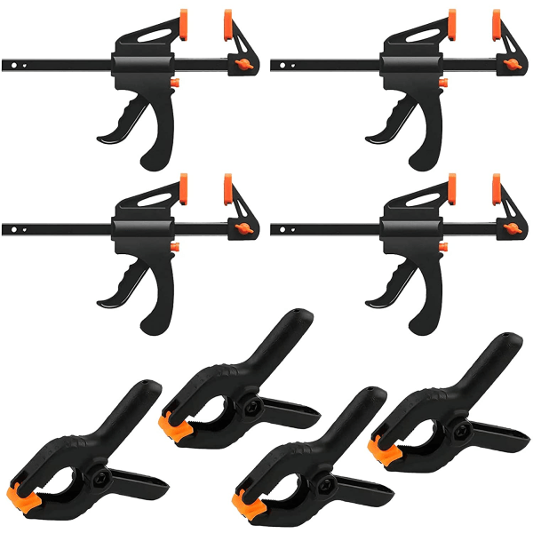 8-pack F-klämmor Clips Set, Enhandsgrepp Snabbspännare