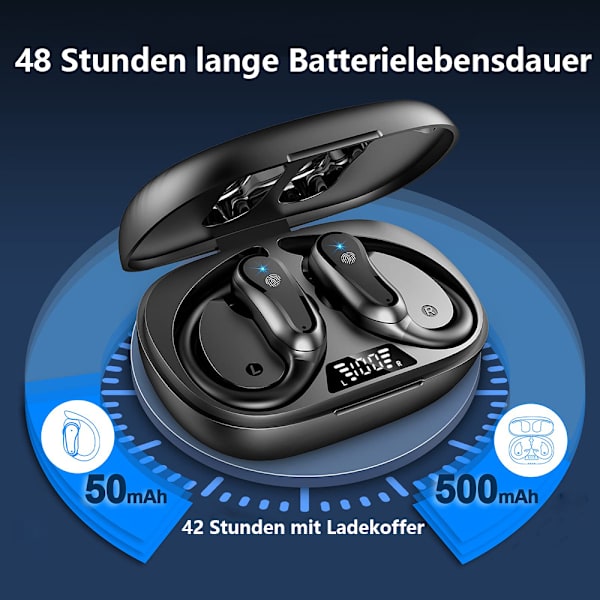 Bluetooth-kuulokkeet urheiluun, langattomat Bluetooth 5.3 HiFi Premium Sound -nappikuulokkeet, 2023 uudet langattomat nappikuulokkeet 48 tunnin ENC-melunvaimennuksella