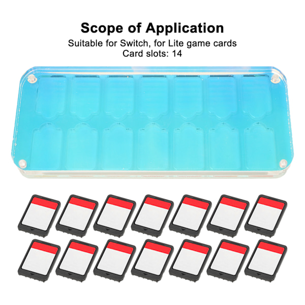 Spelkortsfodral Transparent Akryl Spelförvaringslåda med 14 Fack för Switch för Lite Camo Kortlåda