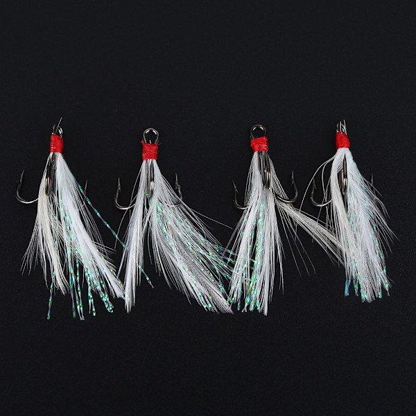 20 stk Fiske Lures Fjær Treble Hook Fiske Crankbaits Fiskeutstyr Tre Klo Kroker