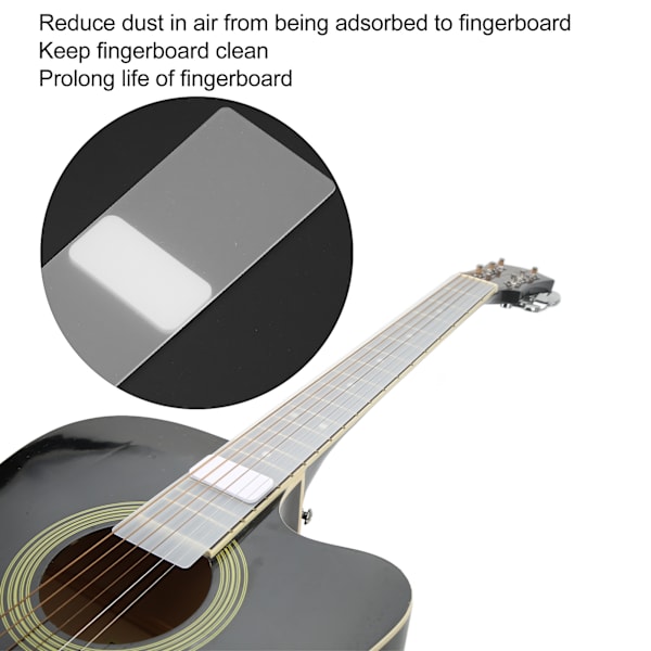 Gitar Fingerboard Støvbeskyttelse Universal Beskyttelse Støvfritt Plate PE Instrument Tilbehør M for Elektriske Gitarer
