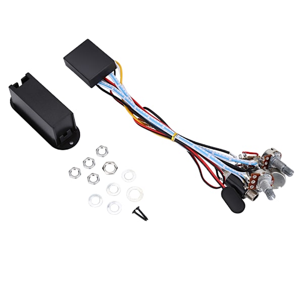 2-bands aktiv EQ Equalizer Preamp Circuit Pickup Gitarr Bas Tonkontroll med tillbehör