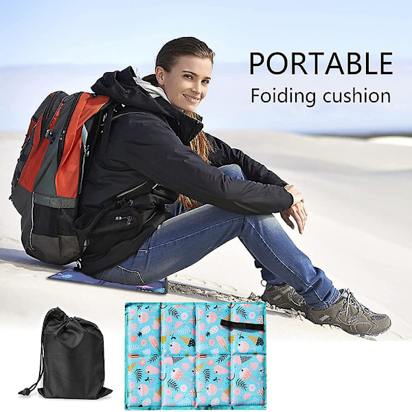 JTDatonca-Vandrestolpude, Foldbar Siddepude, Stadionstol Foldbar Pude Vandtæt Campingpude Skum Bænk Sæde Udendørs Rejse Picnic-Sort