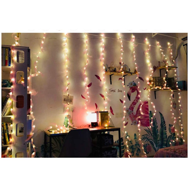 Fjersnor String Lights, LED Dekorative Lys, Fjernbetjening Rom