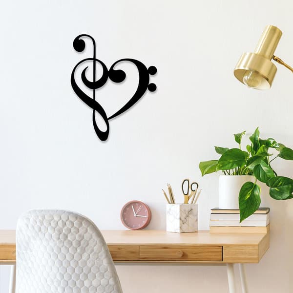Artistic Metal Music Note Wall Decor, Smooth Surface, Elegant Wall Decoration for Home and Parties C