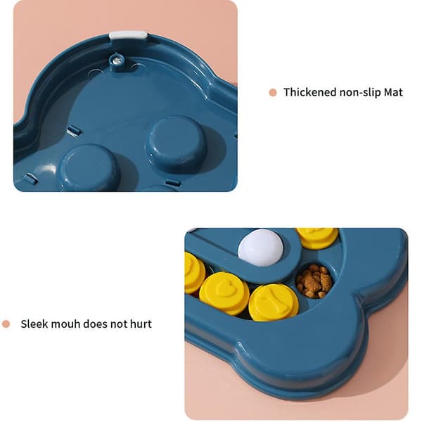 Hundeformet hundeskål til langsom spisning, hundespil, puslespil, bideresistent hundefoderdispenser Green