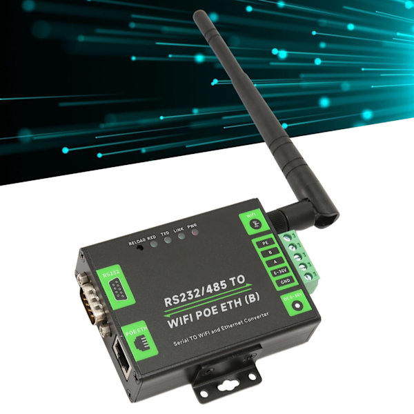 RS232 RS485 till WiFi POE Ethernet Serial Server Converter Multifunktionell Industriell Seriell Port Server