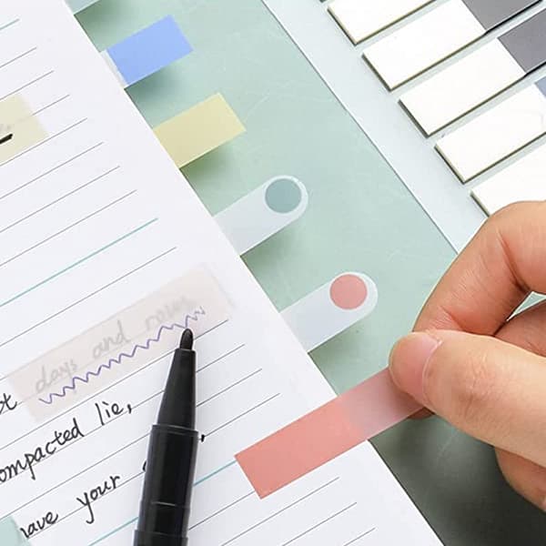 4-pack 800 st Sticky Index Tabs Sidmarkörer, Skrivbara Transparenta