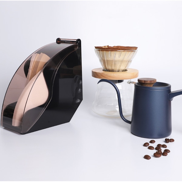 Kaffefilterbehållare i akryl, 100 st Filterpappersdispenser Dammtät Kaffefilterförvaring för Kaffetillbehör i flera miljöer, Stående Design Enkel