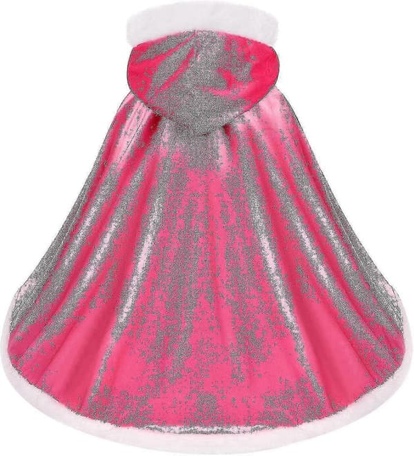 Festlig vendbar kappe til voksne og børn, perfekt til Halloween- og julekostumer Pink 110cm