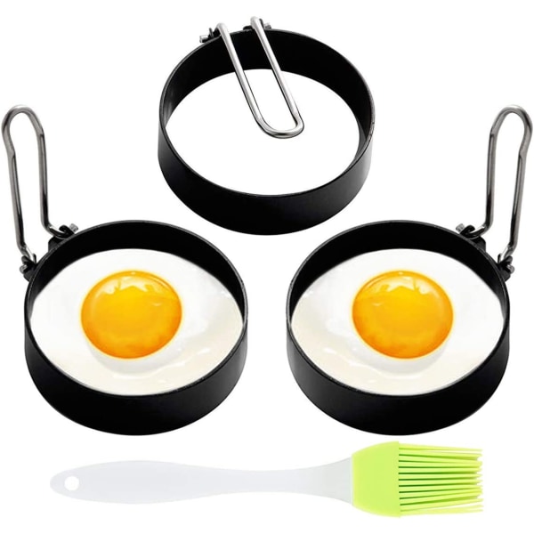 Egg Ring, 3-pakks eggpannekakeform, rustfritt stål