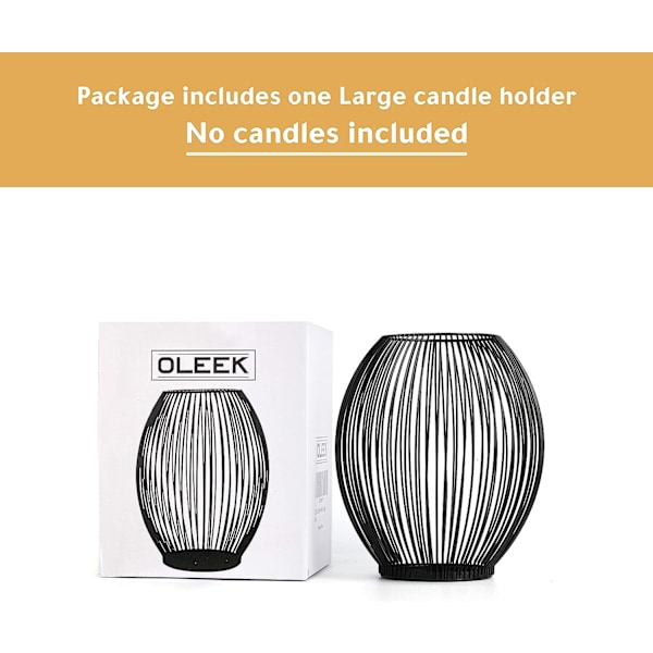 OLEEK Svart Ljusstake i Metall - Utomhus Ljusstake Set -