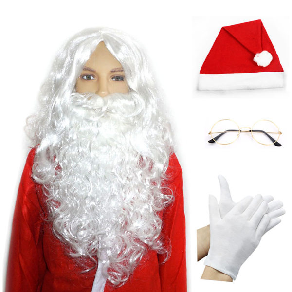 Santa Wig & Beard Set Christmas Santa Costume Set for Xmas