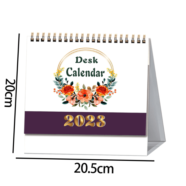 Liten skrivebords kalender 2023, bruk til desember 2023, stående skrivebord
