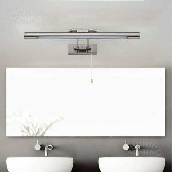 Baderomsspeil lys med bryter, LED baderom vegglampe, IP44 justerbar speillampe for sminke speil, 4000K, 35cm/6w GHOST