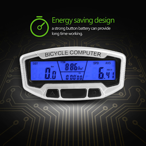 Vattentät cykelcomputer med kabel för utomhusbruk, tillbehör för cykling
