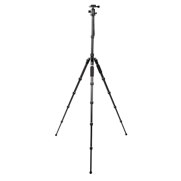 ZOMEI Q666C Kolfiber Svart Portabel Rese Monopod Kulhuvud Stativ för DSLR Digitalkamera