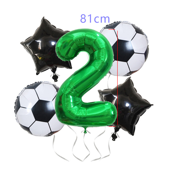Jalkapallonumeron viisikärkiset tähtipalloilmapallot syntymäpäiville