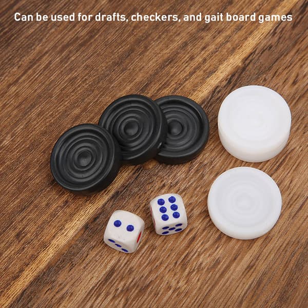 22mm Plast Svart Vit Backgammon Brickor Chips Set Barn Leksak