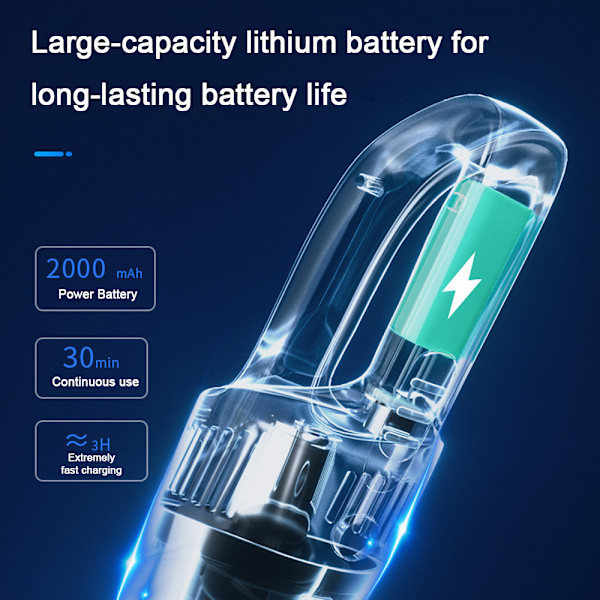 Kraftig Quick Charge Lithium-Ion håndstøvsuger, letvægts