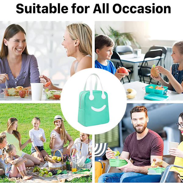 Isolerad lunchväska  Dubbla dragkedjor Bred öppen väska Läckagesäker Termisk och kylbar Återanvändbar lunchlåda