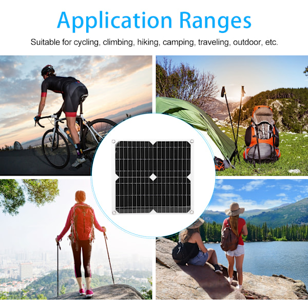 Monokristallin Solcellsladdare, Portabel Solcellslösning Högeffektiv Flexibel Solpanel Vattentät Förnybar Energi För Utomhusäventyr